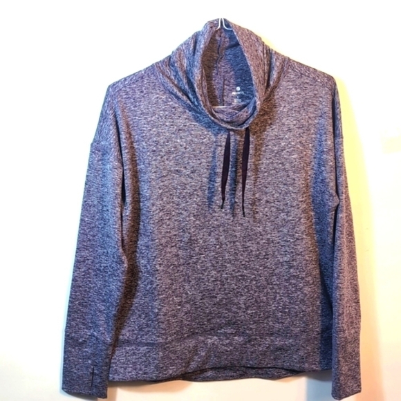 Apana Tops - Apana Cowl Neck Drawstring Sweater Purple Size Large